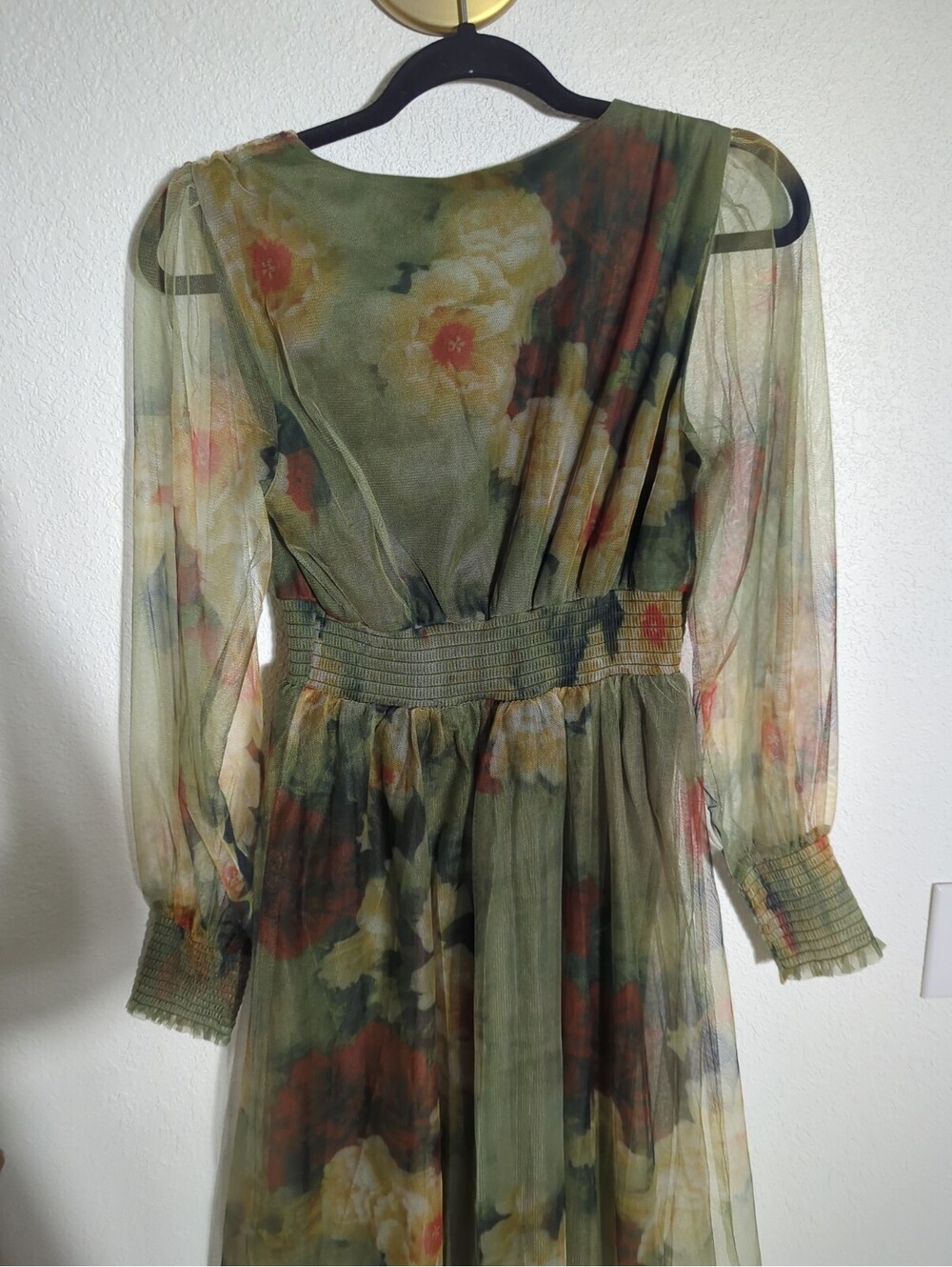 NWT Baltic Born Rustic Green Floral Layla Tulle Maxi Dress M Wedding Bridesmaid - Picture 10 of 11